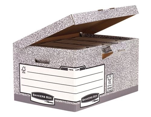 Bankers Box System Maxi - Lagerboks - for Folio (216 x 330 mm) - grå