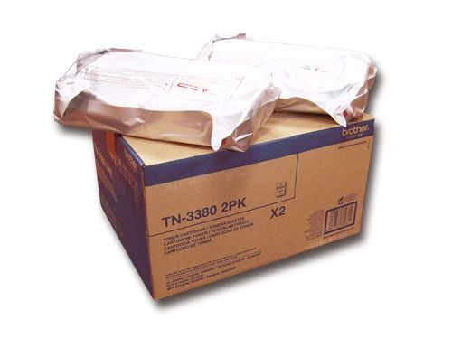 Brother TN3380 2PK - 2-pack - svart - original - tonerkassett - för Brother DCP-8250DN, HL-5450DNT, HL-5470DWT, HL-6180DW, MFC-8520DN