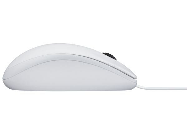 Logitech B100 - Mus - høyre- og venstrehåndet - optisk - 3 knapper - kablet - USB - hvit