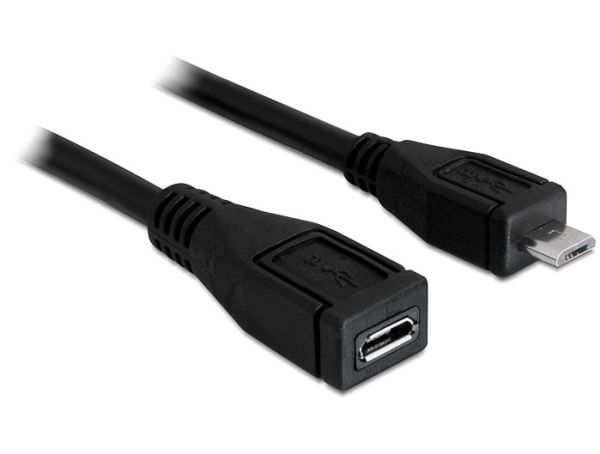 DeLOCK - USB forlængerkabel - Micro-USB Type B (han) til Micro-USB Type B (hun) - 1 m - lajitelma - lajittelu