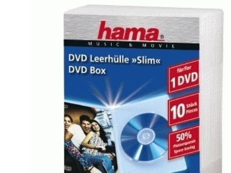 Hama - Tunt genomskinligt lagringsfodral för CD/DVD - kapacitet: 1 CD - transparent (paket om 10)