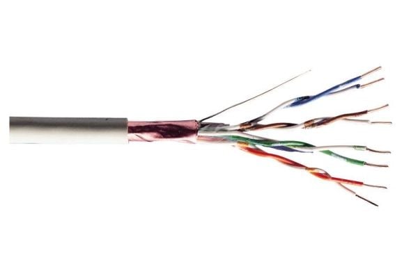 DIGITUS - Samlet kabel - foliebelagt uskjermet tvinnet kabelpar (F/UTP) - CAT 5e - solid - grå