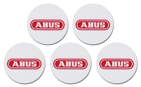 ABUS AZ5502, Brikkemerke med nærhetsaktivering, Rød, Hvit, 5 stykker, 25 mm, 0,5 mm, 10 g