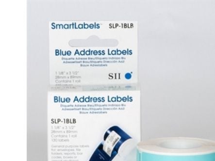 Seiko Instruments SLP-1BLB - Blå - 28 x 89 mm 260 etikett(er) (2 rull(er) x 130) adresselapper - for Smart Label Printer 440, 440 Office Administra...