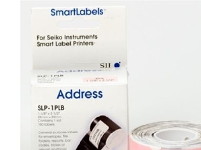 Seiko Instruments SLP-1PLB - Permanent klæbemiddel - topbelagt - pink - 28 x 89 mm 130 etikette(r) (1 rulle(r) x 130 adresseetiketter - for Smart L...
