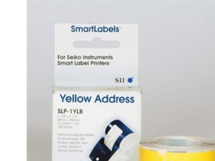 Seiko Instruments SLP-1YLB - Gul - 28 x 89 mm 260 etikett(er) (2 rull(er) x 130) adresselapper - for Smart Label Printer 440, 440 Office Administra...