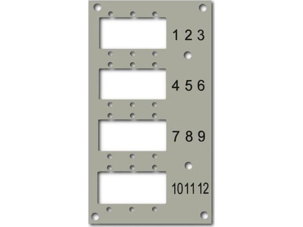 EFB-bryterens frontpanel 53705.1V3 for 12 adaptere (53705.4V2B2)