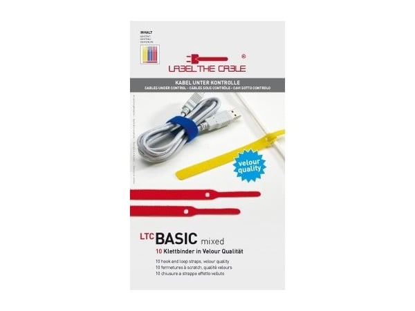 LTC BASIC STRAPS - Kaapelinauhat - 17 cm - sininen, keltainen, punainen (pakkaus 10 kpl)