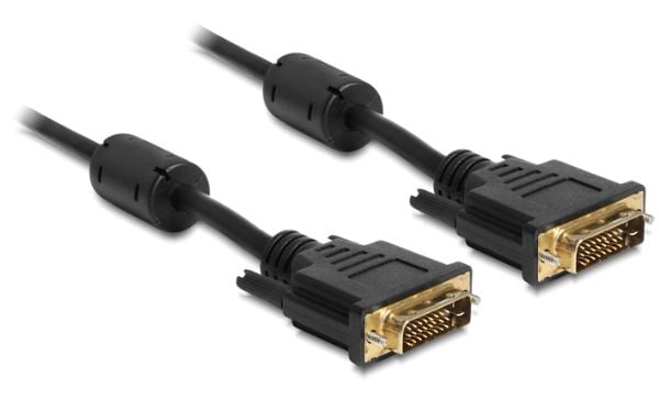 Delock - DVI-kabel - DVI-D (hann) til DVI-D (hann) - 3 m - tommelskruer - svart