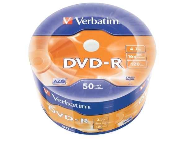 Verbatim - 50 x DVD-R - 4.7 GB (120 min) 16x - matt sølv - spindel