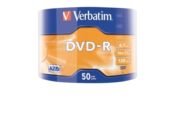 Verbatim - 50 x DVD-R - 4.7 GB (120 min) 16x - matt sølv - spindel