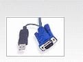 ATEN 2L-5202UP - Tastatur / video / musekabel (KVM) - USB, HD-15 (VGA) (hann) til HD-15 (VGA) (hann) - 1.8 m