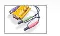 ATEN 2L-5302P - Tastatur / video / mus / lydkabel - PS/2, HD-15 (VGA), mini-phone stereo 3.5 mm (hann) til mini-phone stereo 3.5 mm, 15-pins SPHD (...
