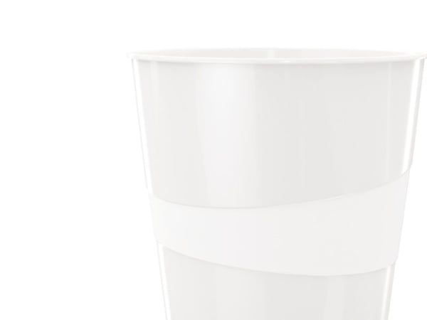 Leitz WOW - Avfallskurv - 15 L - håndtak - polypropylen (PP), polystyren - perlehvit