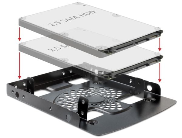 Delock Asennuskehys 3.5? > 2 x 2.5? HDD - Ramme - 3,5" til 2,5" - lajittelu