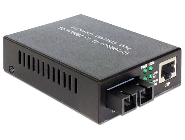 Delock - Fibermedieomformer - 100Mb LAN - 10Base-T, 100Base-FX, 100Base-TX - RJ-45 / SC-enkeltmodus - opp til 20 km - 1310 nm