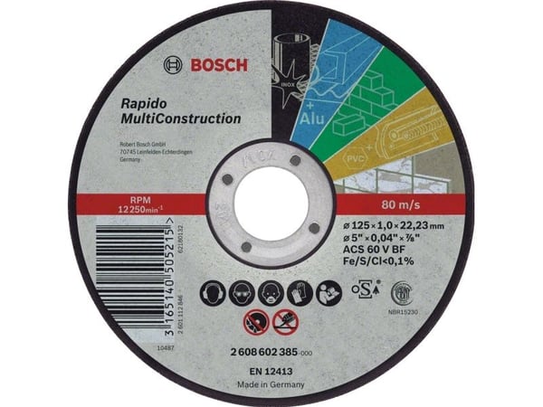 Bosch Rapido Multi Construction ACS 60 V BF - Skjæreplate - for multiformål - 125 mm