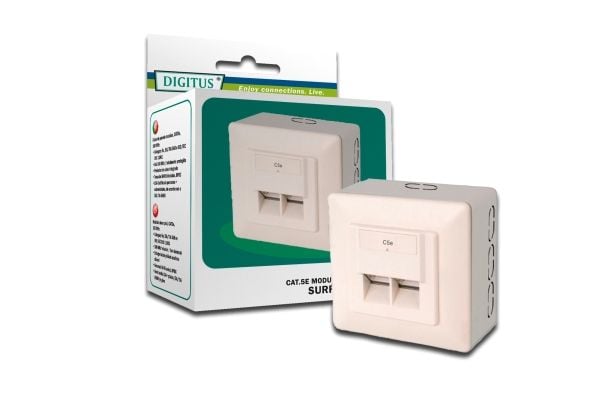 Digitus DN-9002-N, RJ-45, 5e, Valkoinen, 80 mm, 80 mm, Kiina