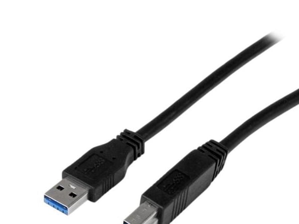 StarTech 2m 6 ft Certified SuperSpeed USB 3.0 A to B Cable Cord - USB 3 Cable - 1x USB 3.0 A (M), 1x USB 3.0 B (M) - 2 meter, Black (USB3CAB2M) - U...