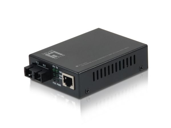 LevelOne FVT-2401 - Fibermedieomformer - 100Mb LAN - 10Base-T, 100Base-FX, 100Base-TX - RJ-45 / SC-enkeltmodus - opp til 40 km - 1310 nm