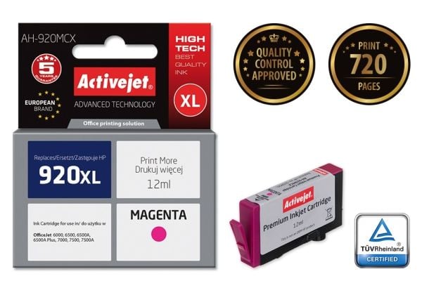 Activejet AH-920MCX, Høyt (XL) utbytte, Fiolblå, Pigmentbasert blekk, 12 ml, 1 stykker, Enkeltpakke
