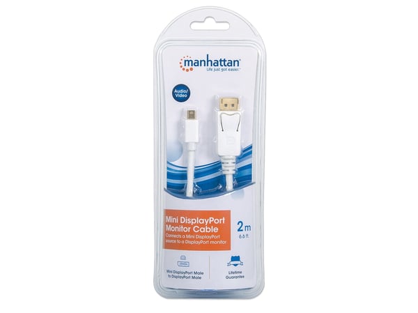 Manhattan 393812, 2 m, Mini DisplayPort, DisplayPort, Hankjønn, Hankjønn, 2560 x 1600 piksler