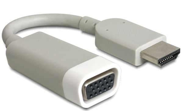 Delock - Videokort - HD-15 (VGA) hona till HDMI hane - vit