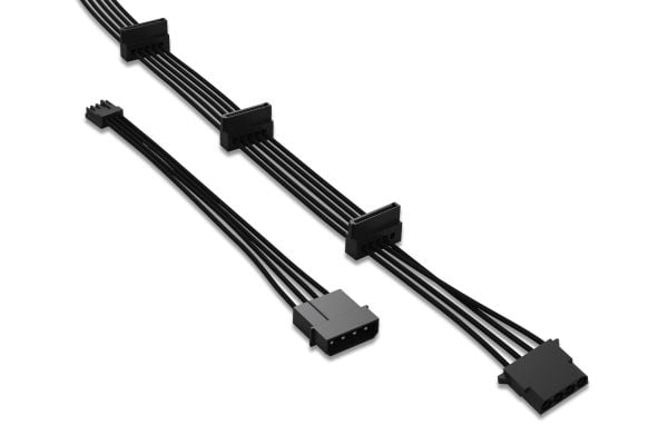 be quiet! MULTI POWER CABLE CM-61050 - Strømkabel - 4-pin mini-strømkontakt, SATA-strøm - 100 cm - svart