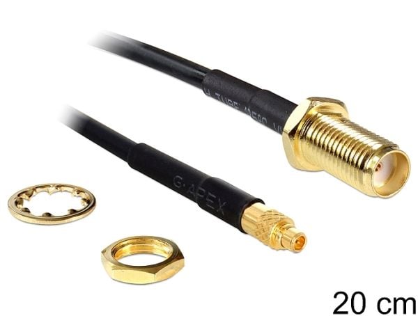 Delock - Antennekabel - SMA hunn til MMCX hann - 20 cm - svart