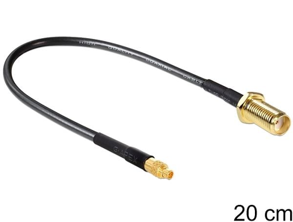 Delock - Antennekabel - SMA hunn til MMCX hann - 20 cm - svart