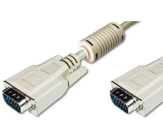 DIGITUS - VGA-kabel - HD-15 (VGA) (hann) til HD-15 (VGA) (hann) - 3 m - formstøpt - beige
