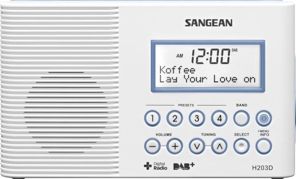 Sangean-H203D - Bærbar DAB-radio - 2 watt - hvit Sangean-H203D - Bærbar DAB-radio - 2 watt - hvit