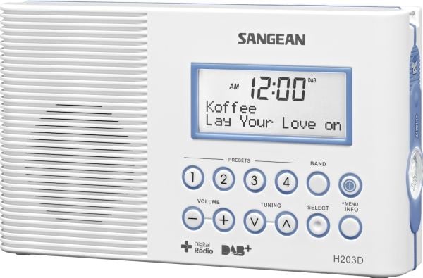 Sangean-H203D - Bærbar DAB-radio - 2 watt - hvit