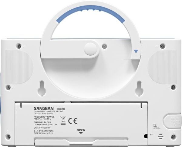 Sangean-H203D - Bærbar DAB-radio - 2 watt - hvit