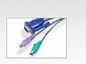 ATEN - Tastatur / video / musekabel (KVM) - 15 pin D-Sub (DB-15) (hann) til PS/2, HD-15 (VGA) (hann) - 3 m - for KVM on the NET CS1708, CS1716; Mas...