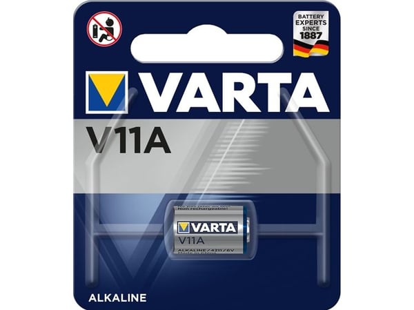Varta V11A, Engangsbatteri, Alkalinsk, 6 V, 1 stykker, 38 mAh, Blå, Sølv
