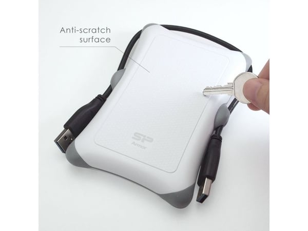SILICON POWER Armor A30 - Harddisk - 1 TB - ekstern (bærbar) - 2.5" - USB 3.0 - hvit