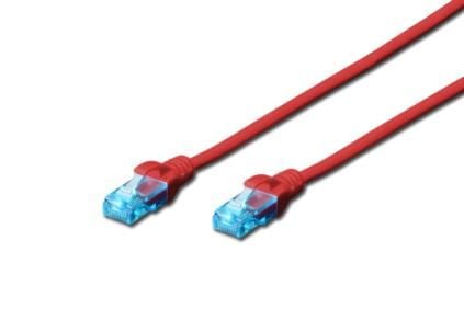 DIGITUS Ecoline - Liitäntäkaapeli - RJ-45 (han) til RJ-45 (han) - 50 cm - UTP - CAT 5e - booted - rød