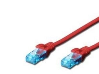 DIGITUS Ecoline - Patch-kabel - RJ-45 (hane) till RJ-45 (hane) - UTP - CAT 5e - startad - röd