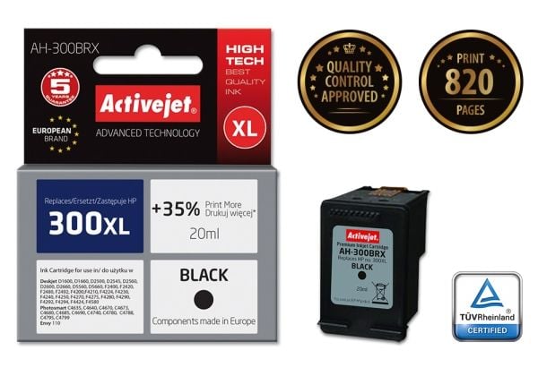 Activejet AH-300BRX, Høyt (XL) utbytte, Pigmentbasert blekk, 20 ml, 1 stykker