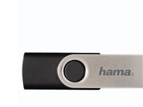 Hama 16GB USB 2.0, 16 GB, USB Type-A, 2.0, 6 MB/s, Svivel, Svart, Sølv