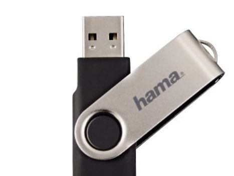 Hama 16GB USB 2.0, 16 GB, USB Type-A, 2.0, 6 MB/s, Svivel, Svart, Sølv
