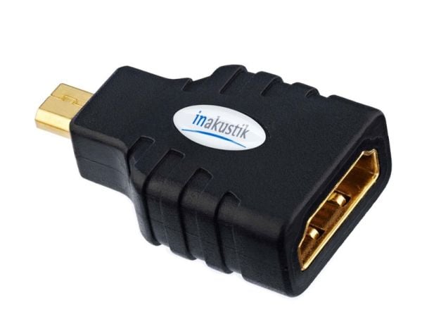 in-akustik Premium HDMI Micro Adapter - HDMI-adapter - HDMI hunn til 19 pin micro HDMI Type D hann - svart