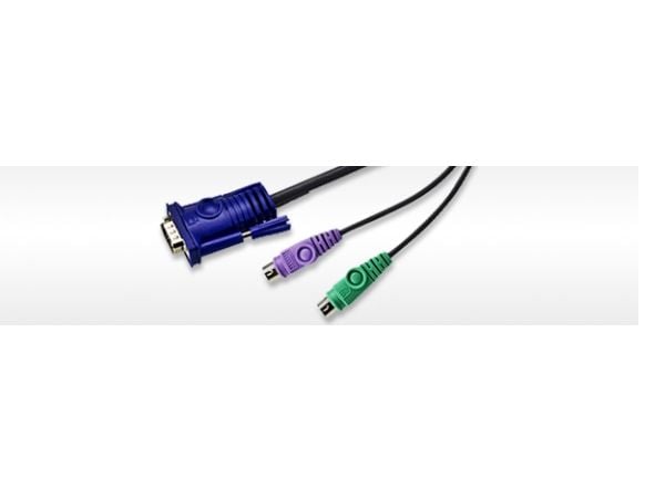 ATEN KA7920 PS/2 KVM Adapter Cable (CPU Module) - Tastatur / video / musekabel (KVM) - PS/2, HD-15 (VGA) (hann) til RJ-45 (hann)