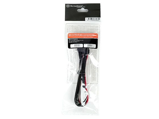 SilverStone PP07 - Strømforlengelseskabel - 6-pins PCIe-strøm (hunn) til 6-pins PCIe-strøm (hann) - 25 cm - sort / rød