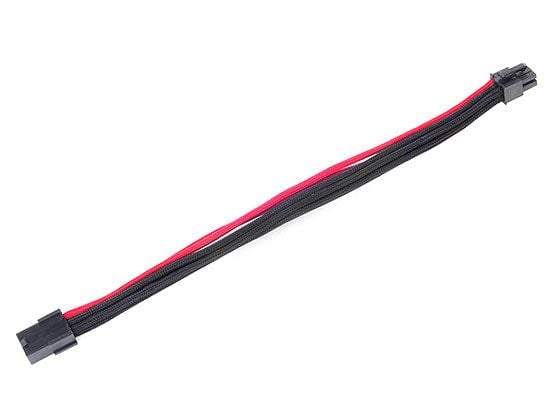 SilverStone PP07 - Strømforlengelseskabel - 6-pins PCIe-strøm (hunn) til 6-pins PCIe-strøm (hann) - 25 cm - sort / rød