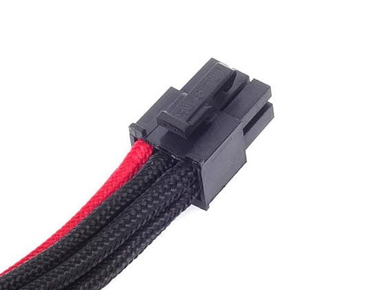 SilverStone PP07 - Strømforlengelseskabel - 6-pins PCIe-strøm (hunn) til 6-pins PCIe-strøm (hann) - 25 cm - sort / rød