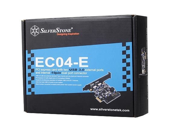 SilverStone EC04-E - USB-adapter - PCIe 2.0 låg profil - USB, USB 2.0, USB 3.0