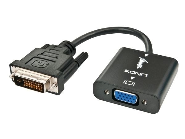 Lindy 38189, 0,1 m, DVI-D, VGA (D-Sub), Hankjønn, Hunkjønn, Rett