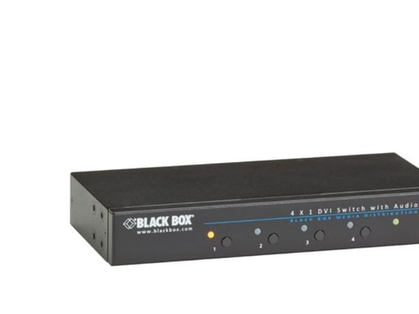 Black Box AVSW-DVI4X1, DVI, Musta, 1920 x 1080 (HD 1080), 1920 x 1200 (WUXGA), 1080p, Tila, 1920 x 1200 pikseliä
